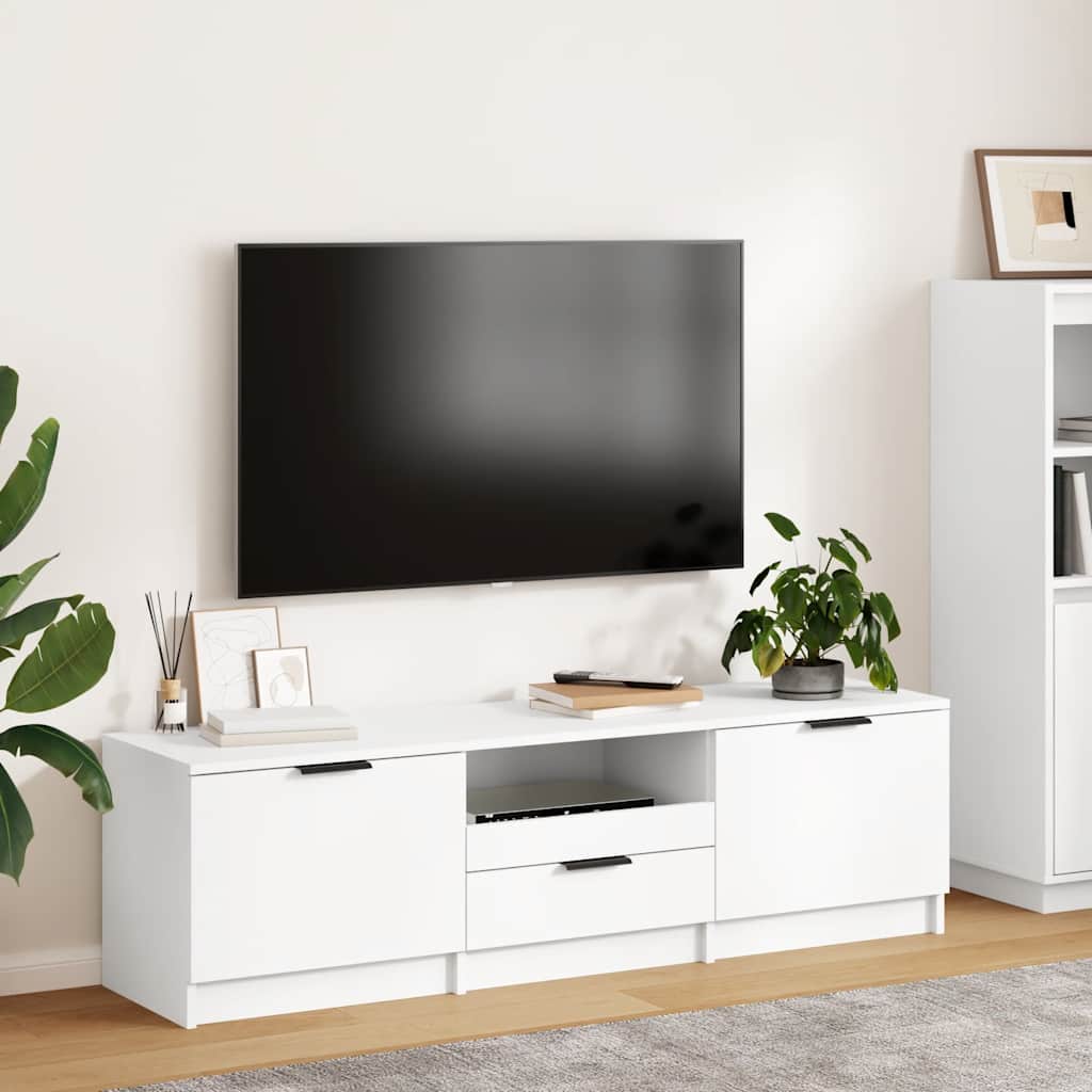 Έπιπλο Τηλεόρασης Λευκό 140x35x40 εκ. από Τεχνητό Ξύλο