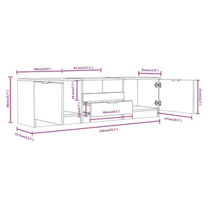 Έπιπλο Τηλεόρασης Sonoma Δρυς 140x35x40 εκ. από Τεχνητό Ξύλο