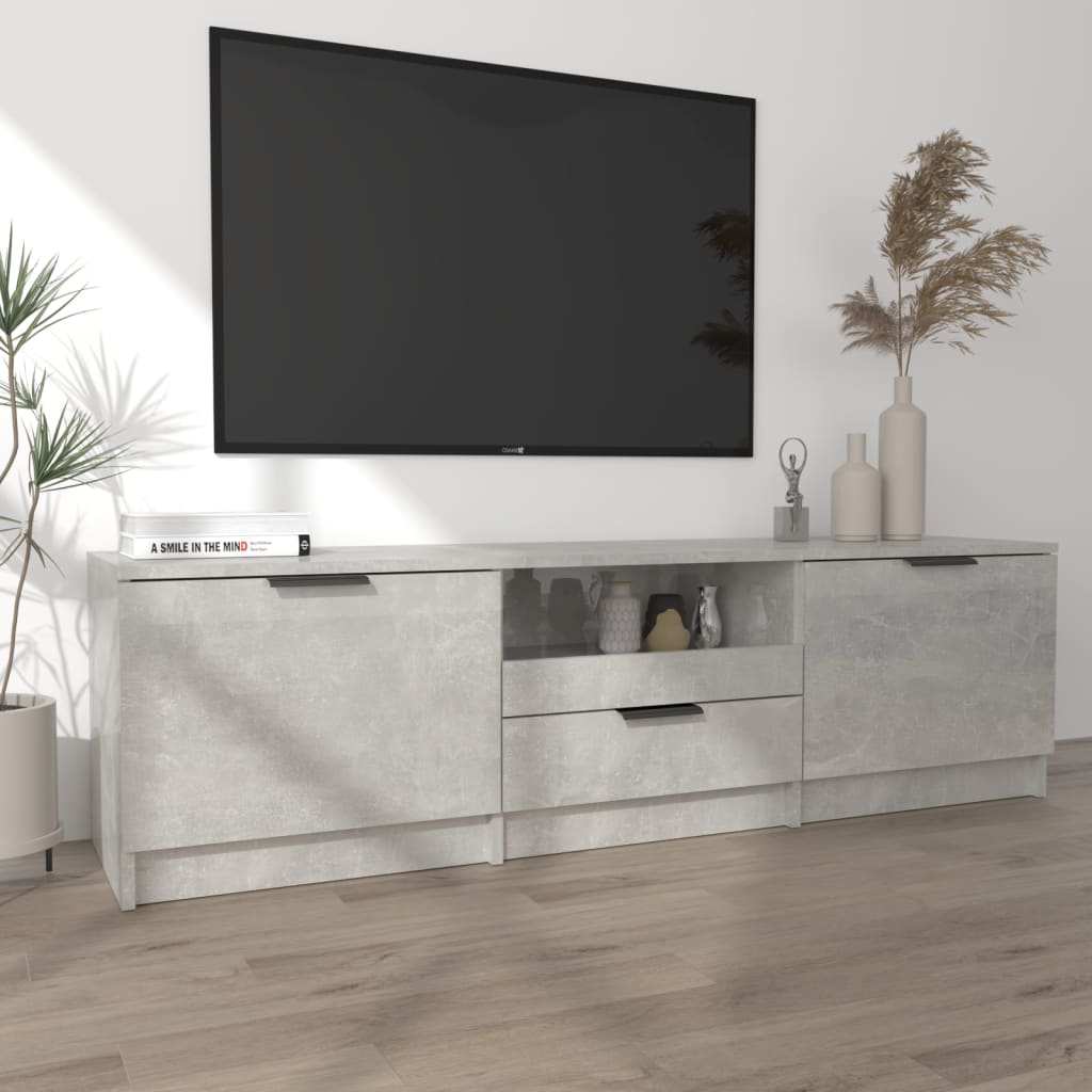 Έπιπλο Τηλεόρασης Γκρι Σκυροδέματος 140x35x40 εκ. Επεξεργ. Ξύλο - Pakobazaar