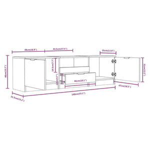 Έπιπλο Τηλεόρασης Γκρι Σκυροδέματος 140x35x40 εκ. Επεξεργ. Ξύλο - Pakobazaar