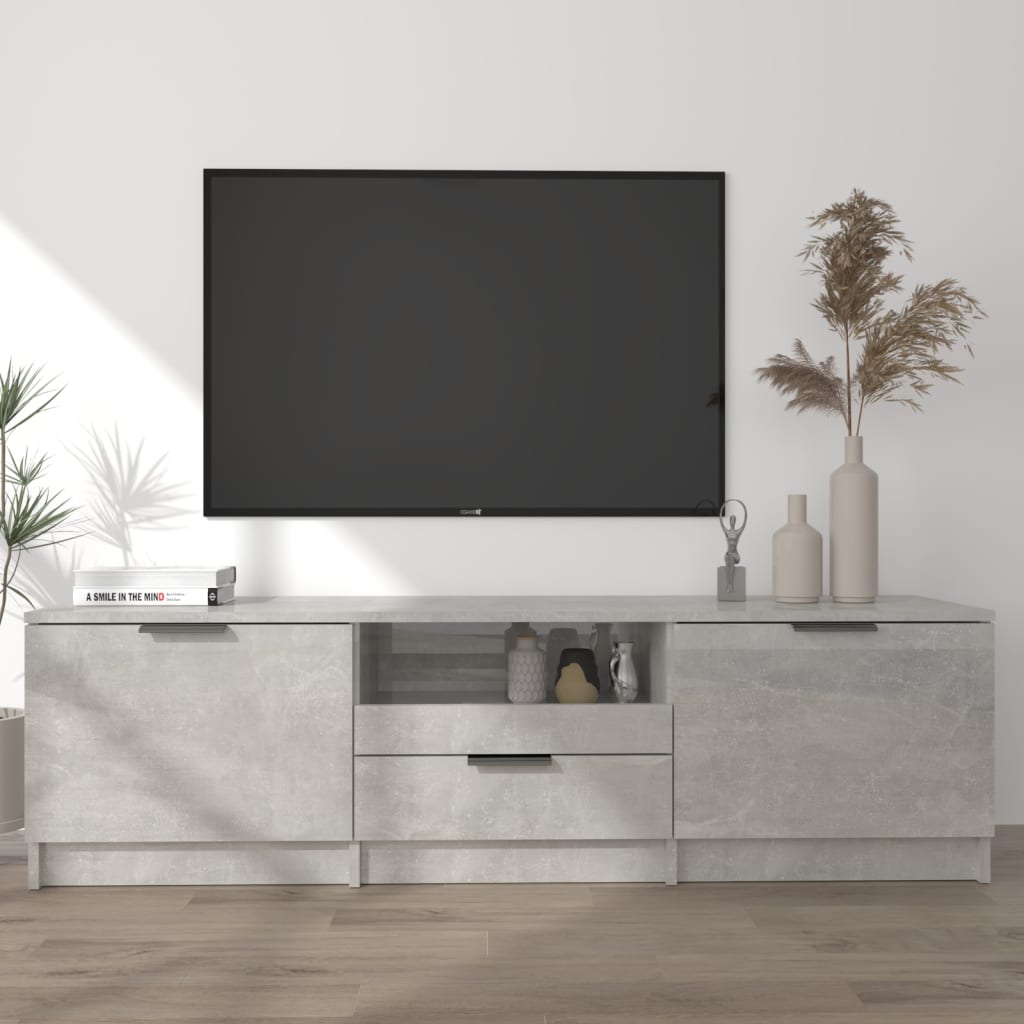 Έπιπλο Τηλεόρασης Γκρι Σκυροδέματος 140x35x40 εκ. Επεξεργ. Ξύλο - Pakobazaar
