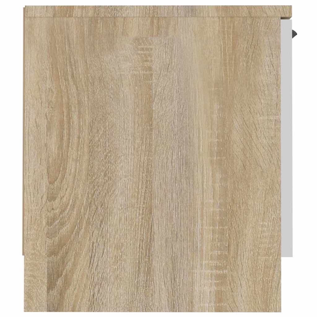 Έπιπλο Τηλεόρασης Λευκό/Sonoma Δρυς 140x35x40 εκ. Επεξεργ. Ξύλο