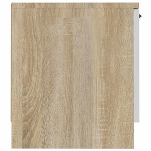 Έπιπλο Τηλεόρασης Λευκό/Sonoma Δρυς 140x35x40 εκ. Επεξεργ. Ξύλο