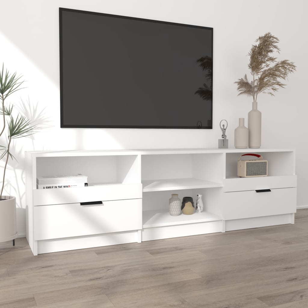 Έπιπλο Τηλεόρασης Λευκό 150x33,5x45 εκ. από Επεξεργασμένο Ξύλο - Pakobazaar