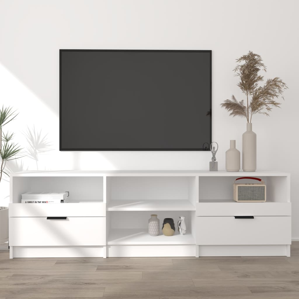 Έπιπλο Τηλεόρασης Λευκό 150x33,5x45 εκ. από Επεξεργασμένο Ξύλο - Pakobazaar