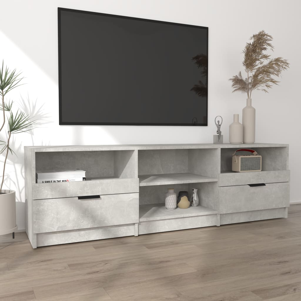 Έπιπλο Τηλεόρασης Γκρι Σκυροδέματος 150x33,5x45 εκ. Επεξ. Ξύλο