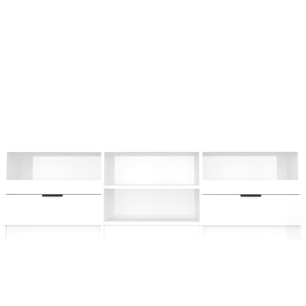 Έπιπλο Τηλεόρασης Γυαλ. Λευκό 150x33,5x45 εκ. από Επεξεργ. Ξύλο