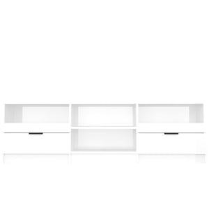 Έπιπλο Τηλεόρασης Γυαλ. Λευκό 150x33,5x45 εκ. από Επεξεργ. Ξύλο