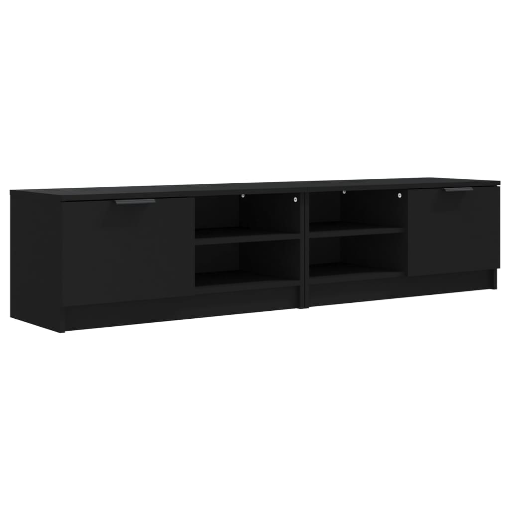 Έπιπλα Τηλεόρασης 2 τεμ. Μαύρα 80 x 35 x 36,5 εκ. Επεξεργ. Ξύλο