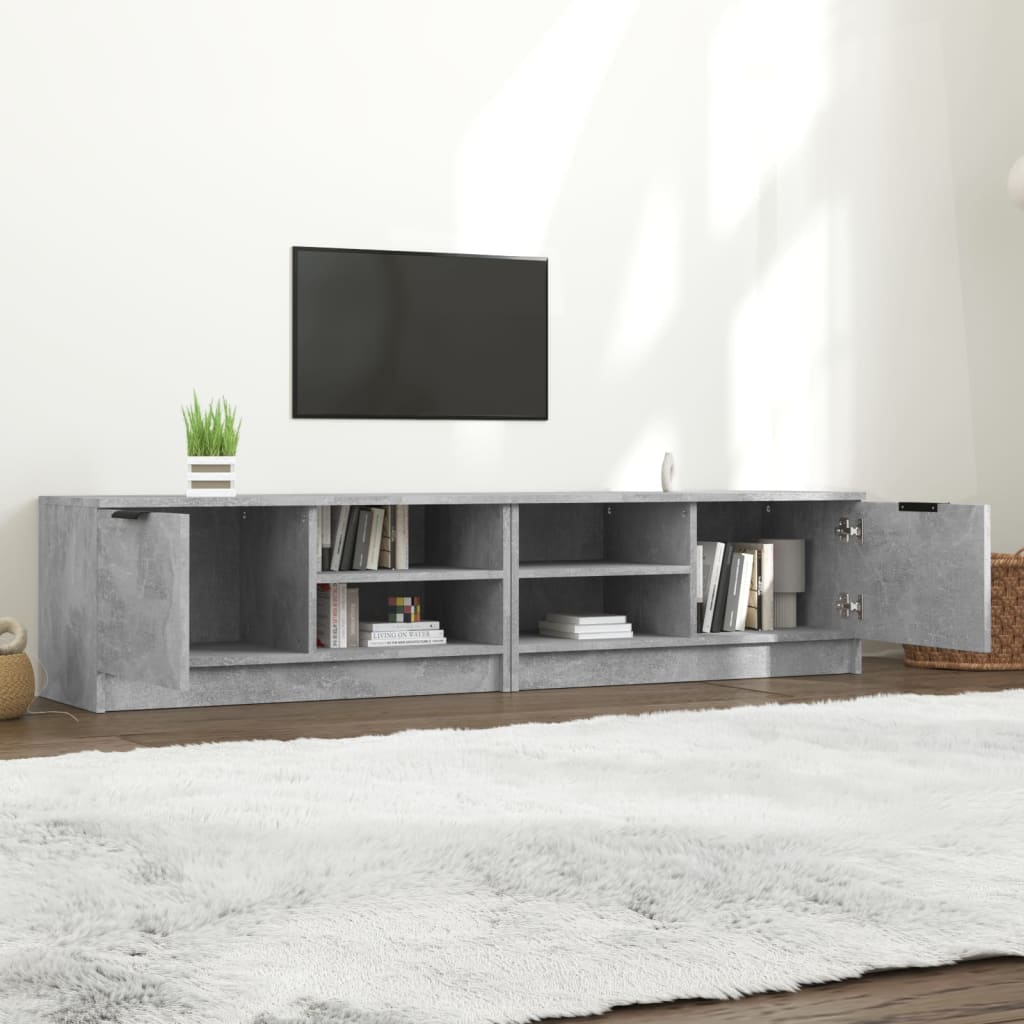 Έπιπλα Τηλεόρασης 2 τεμ. Γκρι Σκυρ. 80x35x36,5 εκ. Επεξ. Ξύλο