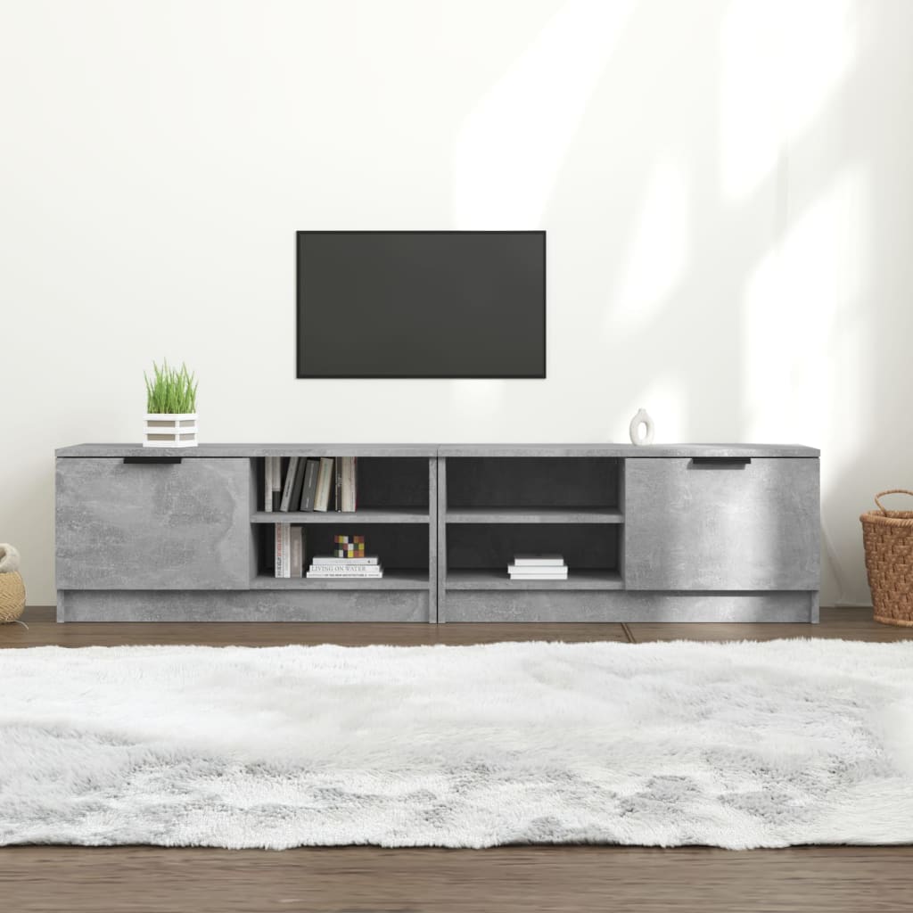 Έπιπλα Τηλεόρασης 2 τεμ. Γκρι Σκυρ. 80x35x36,5 εκ. Επεξ. Ξύλο