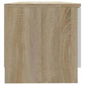 Έπιπλο Τηλεόρασης Λευκό/Sonoma Δρυς 80x35x36,5 εκ.Επεξ. Ξύλο