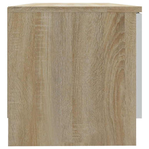 Έπιπλα Τηλ. 2 τεμ. Λευκά/Sonoma Δρυς 80x35x36,5 εκ Επεξ. Ξύλο