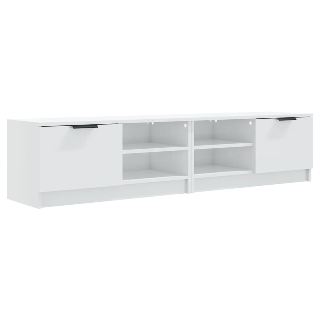 Έπιπλα Τηλεόρασης 2 τεμ. Γυαλιστ. Λευκό80x35x36,5εκ. Επεξ. Ξύλο