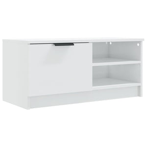 Έπιπλα Τηλεόρασης 2 τεμ. Γυαλιστ. Λευκό80x35x36,5εκ. Επεξ. Ξύλο