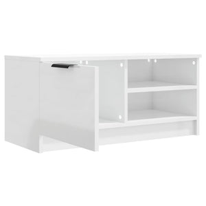 Έπιπλα Τηλεόρασης 2 τεμ. Γυαλιστ. Λευκό80x35x36,5εκ. Επεξ. Ξύλο