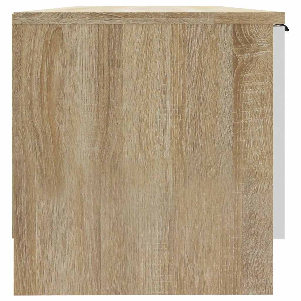 Έπιπλο Τηλεόρασης Λευκό/Sonoma Δρυς 102x35x36,5 εκ.Επεξ. Ξύλο