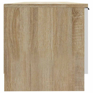 Έπιπλο Τηλεόρασης Λευκό/Sonoma Δρυς 102x35x36,5 εκ.Επεξ. Ξύλο