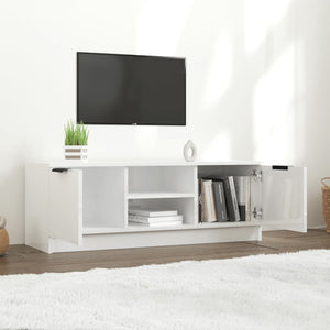 Έπιπλο Τηλεόρασης Γυαλ. Λευκό 102x35x36,5 εκ Επεξεργασμένο Ξύλο