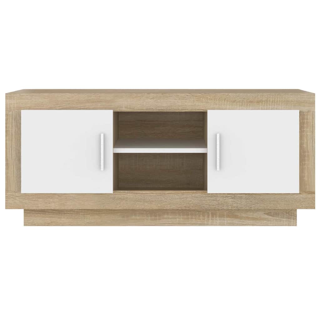 Έπιπλο Τηλεόρασης Λευκό/Sonoma Δρυς 102 x 35 x 45 εκ.Επεξ. Ξύλο - Pakobazaar