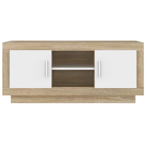 Έπιπλο Τηλεόρασης Λευκό/Sonoma Δρυς 102 x 35 x 45 εκ.Επεξ. Ξύλο - Pakobazaar