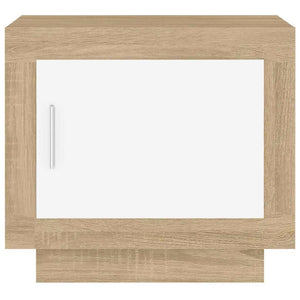 Τραπεζάκι Σαλονιού Λευκό & Sonoma Δρυς 51x50x45 εκ. Επεξ. Ξύλο