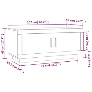 Τραπεζάκι Σαλονιού Λευκό & Sonoma Δρυς 102x50x45 εκ. Επεξ. Ξύλο