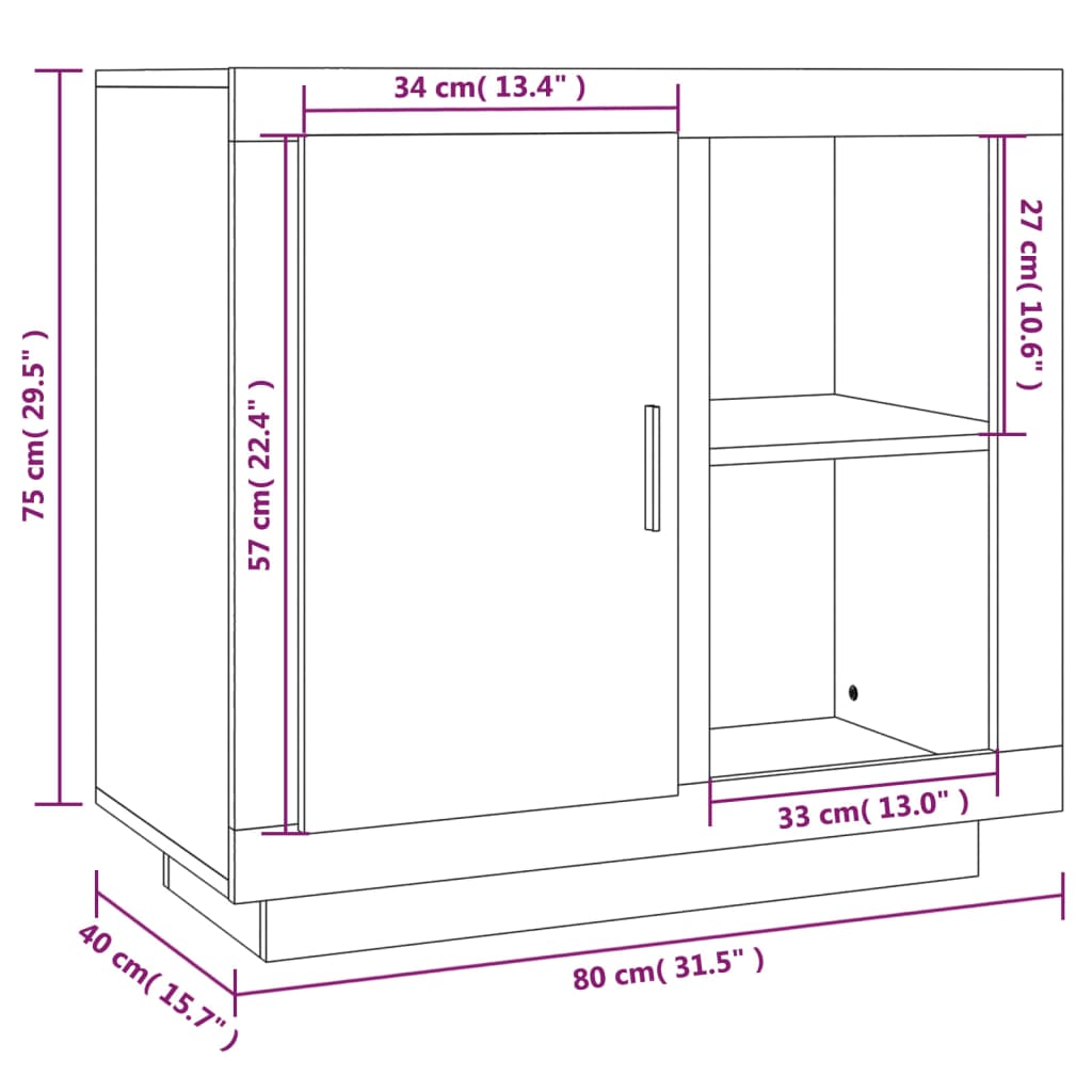 Συρταριέρα Γκρι Σκυροδέματος 80 x 40 x 75 εκ.