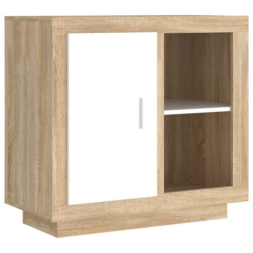 Συρταριέρα Λευκή/Sonoma Δρυς 80x40x75 εκ.