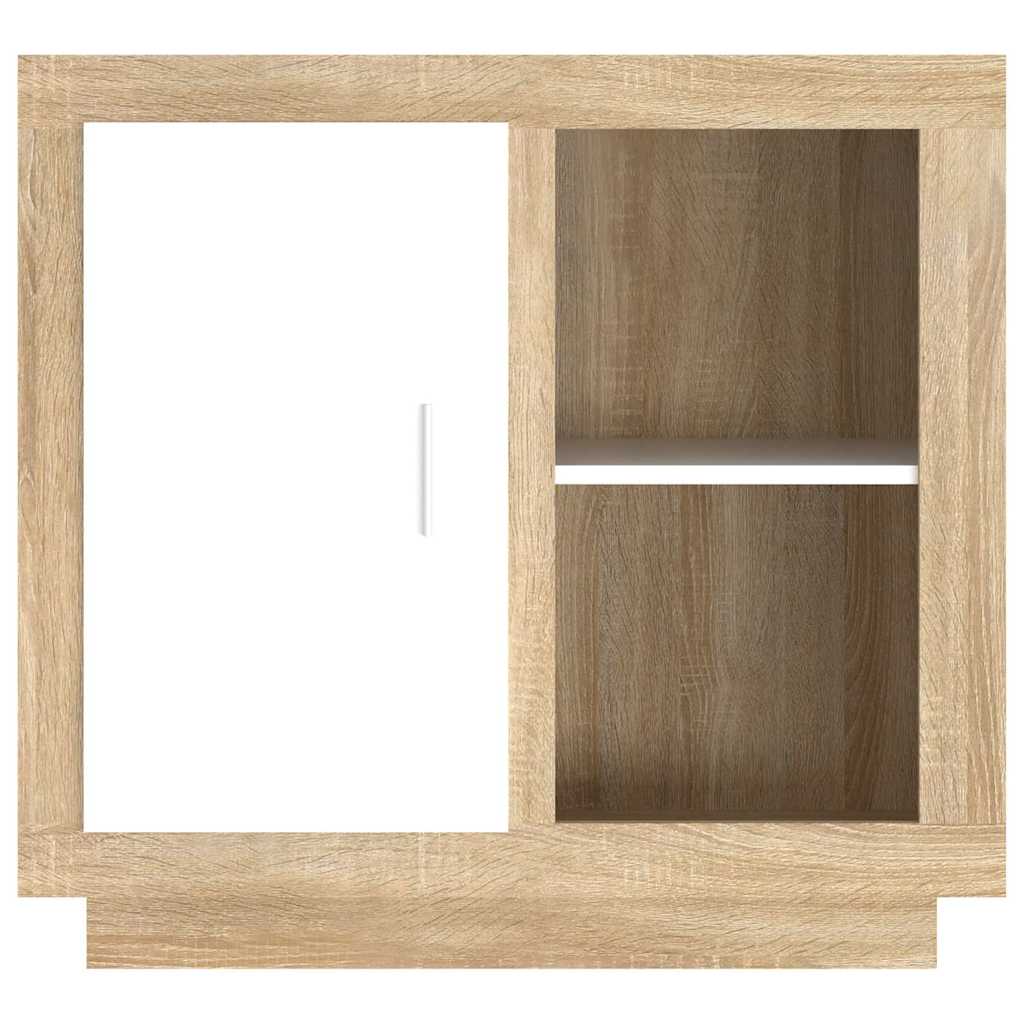 Συρταριέρα Λευκή/Sonoma Δρυς 80x40x75 εκ.