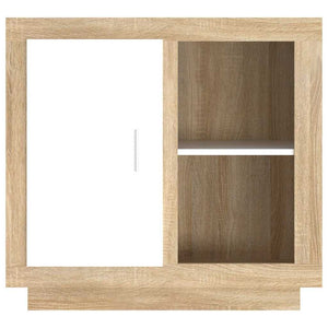 Συρταριέρα Λευκή/Sonoma Δρυς 80x40x75 εκ.