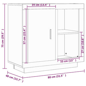 Συρταριέρα Λευκή/Sonoma Δρυς 80x40x75 εκ.