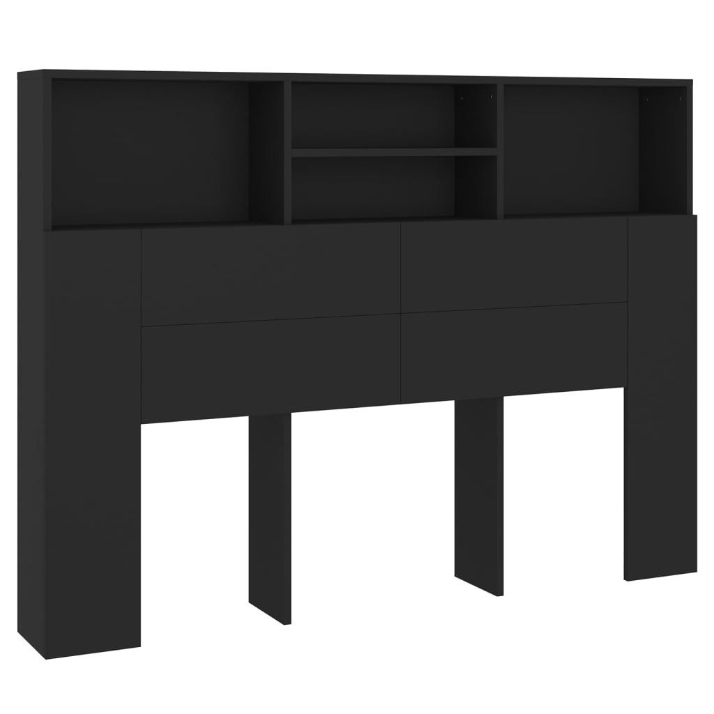 Κεφαλάρι Με Αποθηκευτικό Χώρο Μαύρο 140 x 19 x 103,5 εκ.