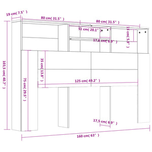 Κεφαλάρι Με Αποθηκευτικό Χώρο Sonoma Δρυς 160 x 19 x 103,5 εκ. - Pakobazaar