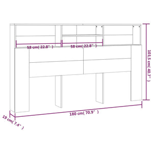 Κεφαλάρι Με Αποθηκευτικό Χώρο Sonoma Δρυς 180 x 19 x 103,5 εκ. - Pakobazaar
