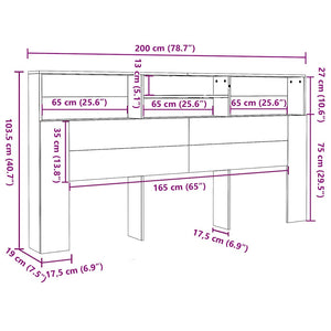 Κεφαλάρι Με Αποθηκευτικό Χώρο Sonoma Δρυς 200 x 19 x 103,5 εκ. - Pakobazaar