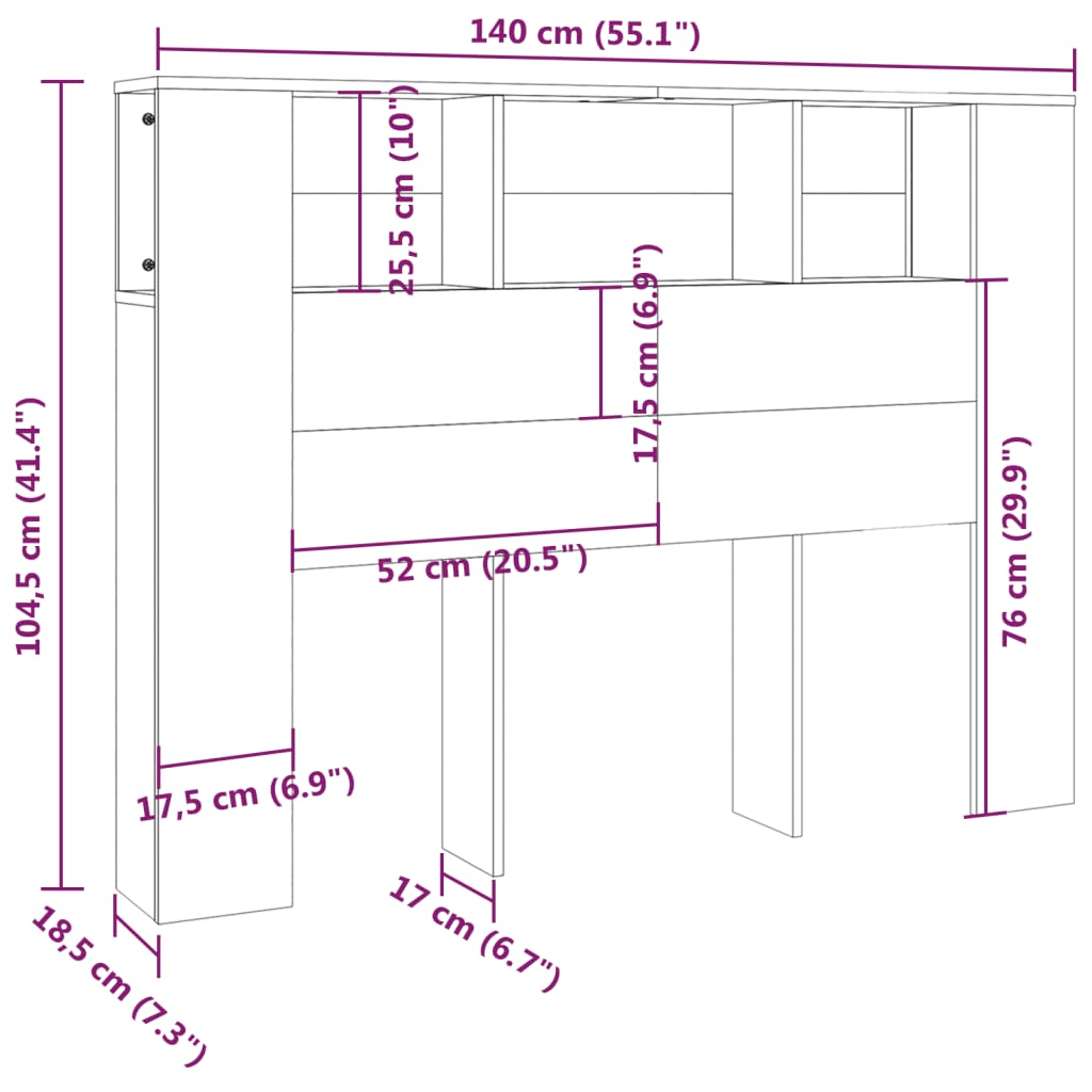 Κεφαλάρι Με Αποθηκευτικό Χώρο Λευκό 140 x 18,5 x 104,5 εκ. - Pakobazaar