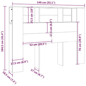 Κεφαλάρι Με Αποθηκευτικό Χώρο Sonoma Δρυς 140x18,5x104,5 εκ. - Pakobazaar