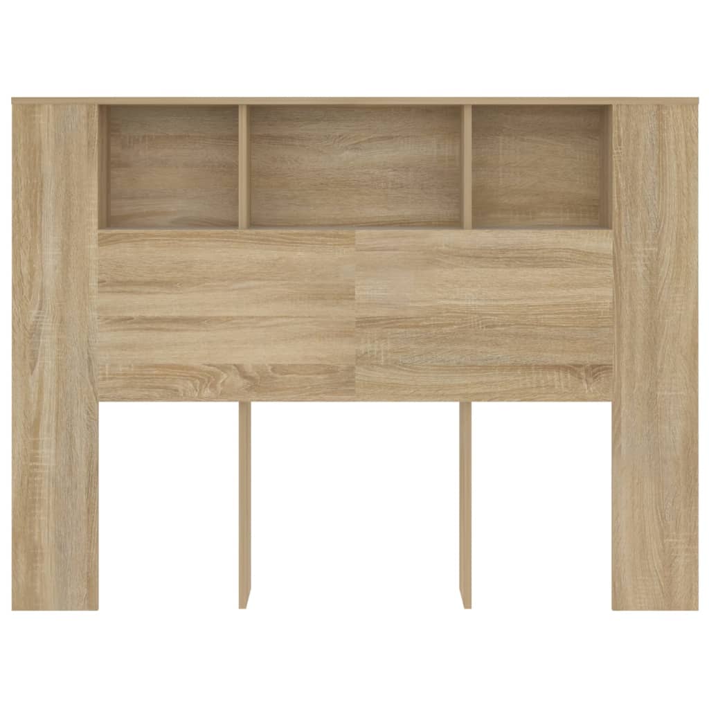Κεφαλάρι Με Αποθ. Χώρο Λευκό/Sonoma Δρυς 140 x 18,5 x 104,5 εκ.