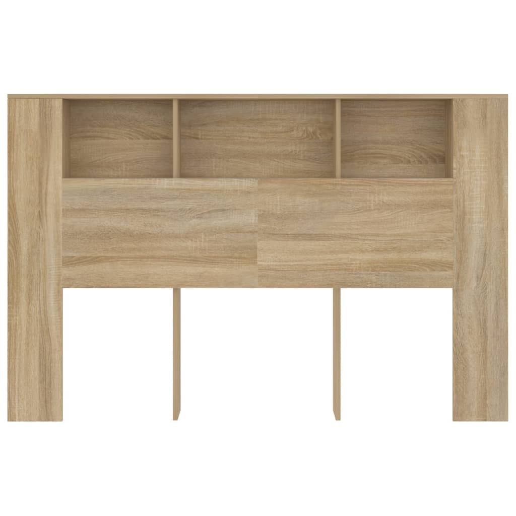 Κεφαλάρι Με Αποθ. Χώρο Λευκό/Sonoma Δρυς 160 x 18,5 x 104,5 εκ. - Pakobazaar