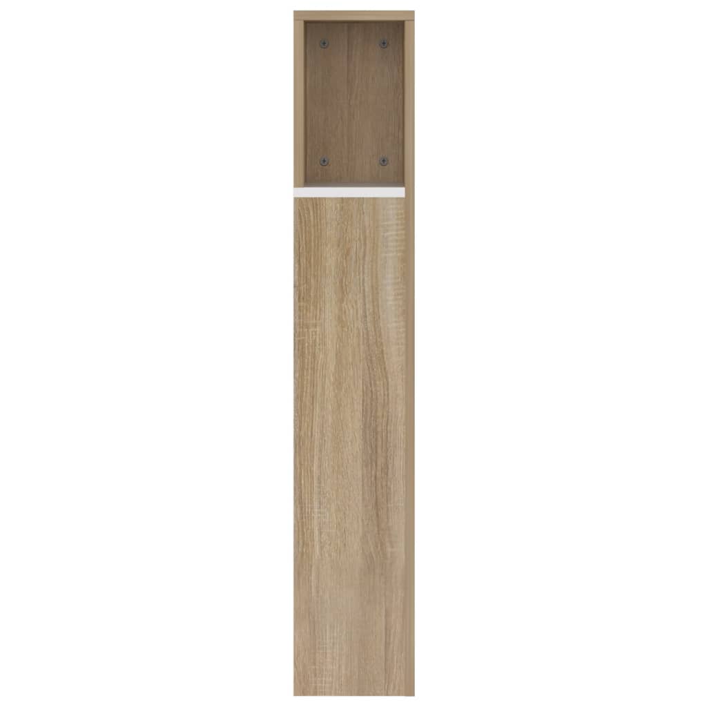 Κεφαλάρι Με Αποθ. Χώρο Λευκό/Sonoma Δρυς 160 x 18,5 x 104,5 εκ. - Pakobazaar