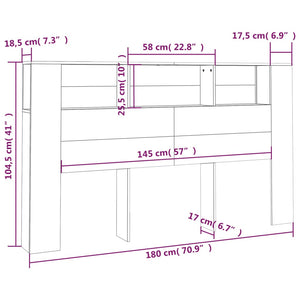 Κεφαλάρι Με Αποθηκευτικό Χώρο Sonoma Δρυς 180x18,5x104,5 εκ.