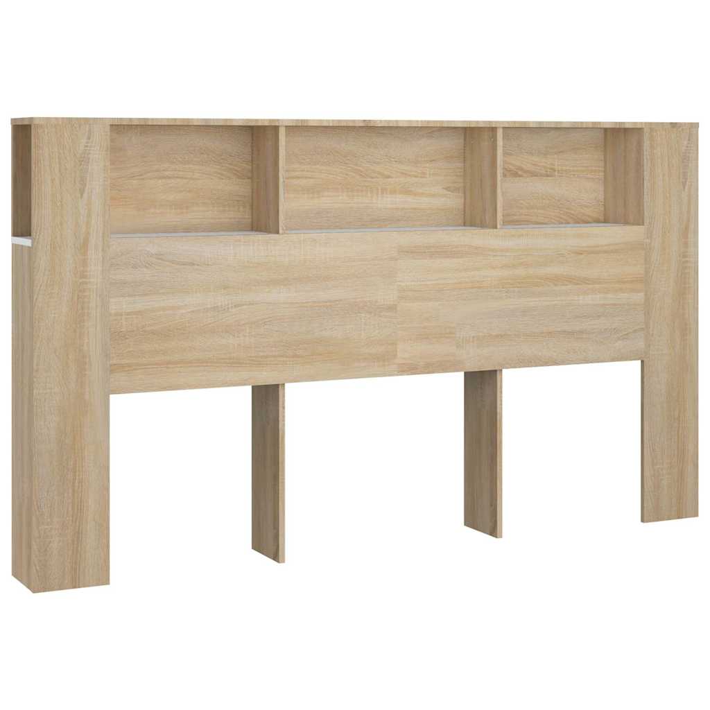 Κεφαλάρι Με Αποθηκ. Χώρο Λευκό/Sonoma Δρυς 180x18,5x104,5 εκ.