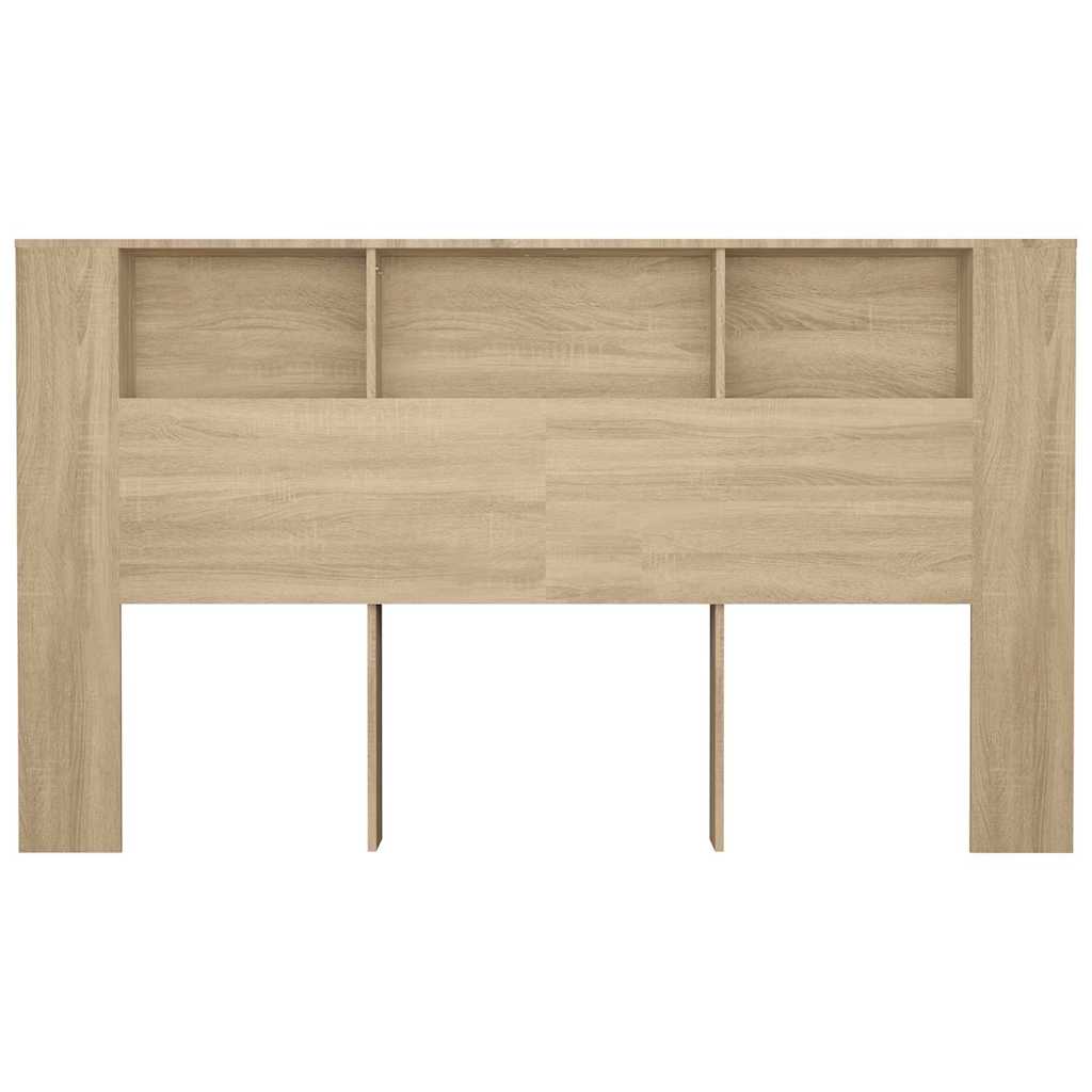 Κεφαλάρι Με Αποθηκ. Χώρο Λευκό/Sonoma Δρυς 180x18,5x104,5 εκ.