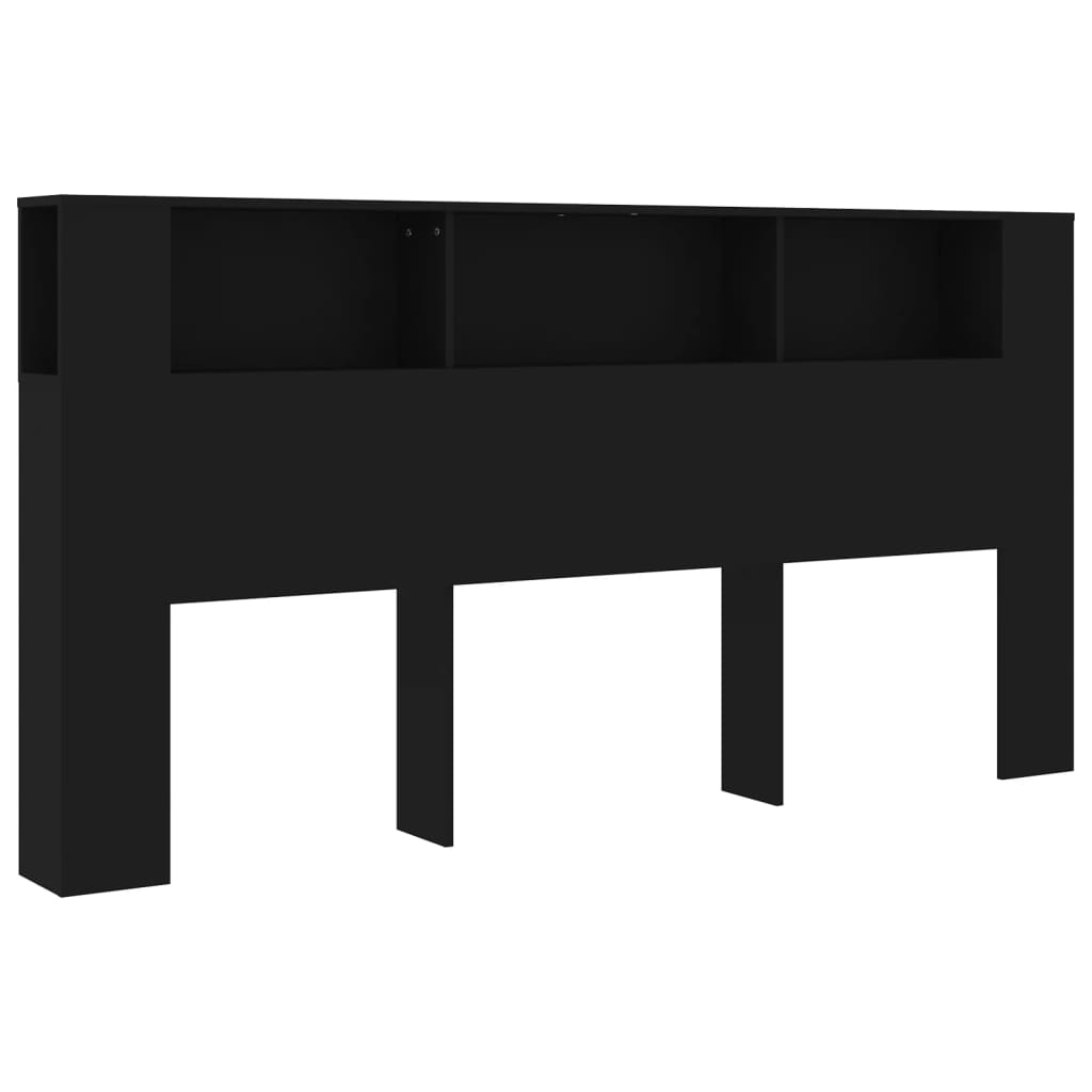 Κεφαλάρι Με Αποθηκευτικό Χώρο Μαύρο 200x18,5x104,5 εκ.