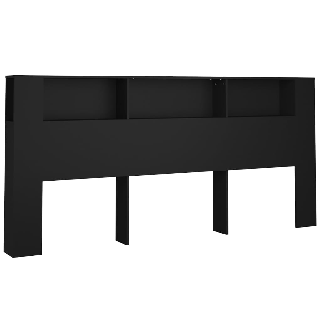 Κεφαλάρι Με Αποθηκευτικό Χώρο Μαύρο 220x18,5x104,5 εκ.