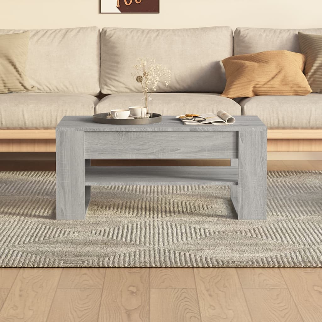 Τραπεζάκι Σαλονιού Γκρι Sonoma 102x55x45 εκ. Επεξεργασμένο Ξύλο - Pakobazaar