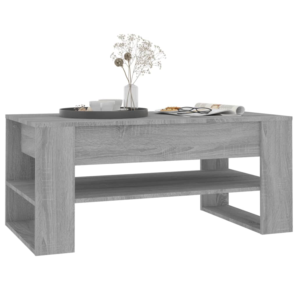 Τραπεζάκι Σαλονιού Γκρι Sonoma 102x55x45 εκ. Επεξεργασμένο Ξύλο - Pakobazaar