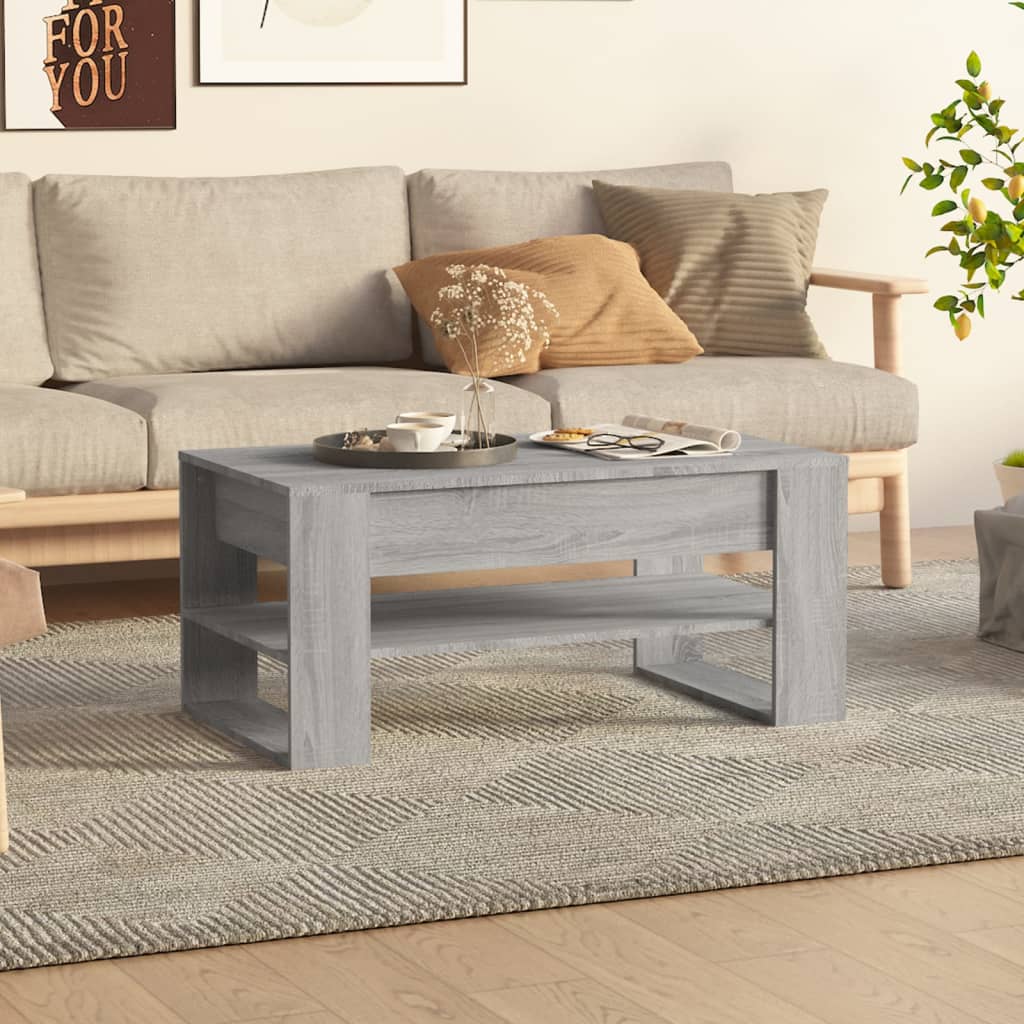 Τραπεζάκι Σαλονιού Γκρι Sonoma 102x55x45 εκ. Επεξεργασμένο Ξύλο - Pakobazaar