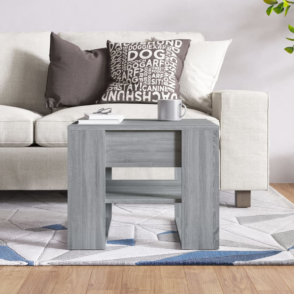 Τραπεζάκι Σαλονιού Γκρι Sonoma 55,5x55x45εκ. Επεξεργασμένο Ξύλο
